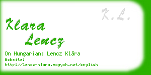 klara lencz business card